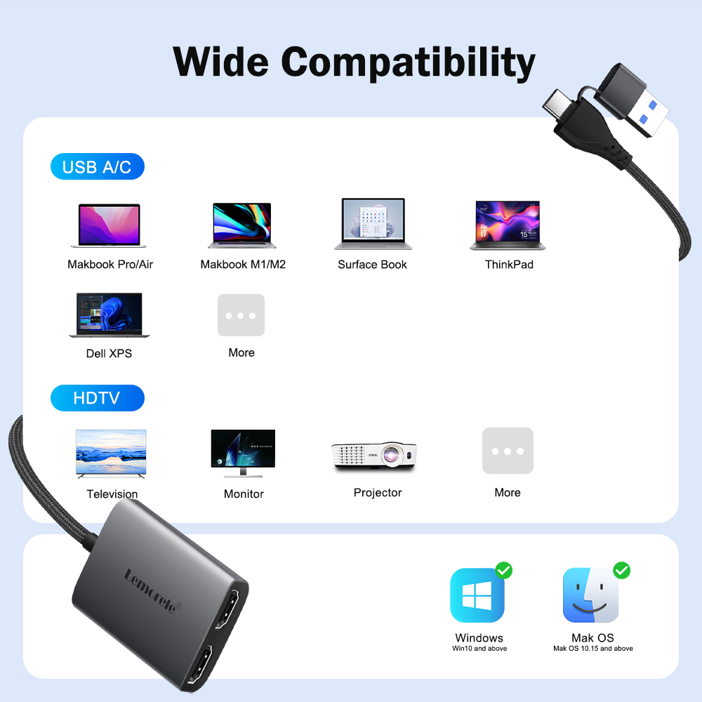 Lemorele Adattatore doppio HDM - Hdmi Adapter Tablet recensione e prezzo