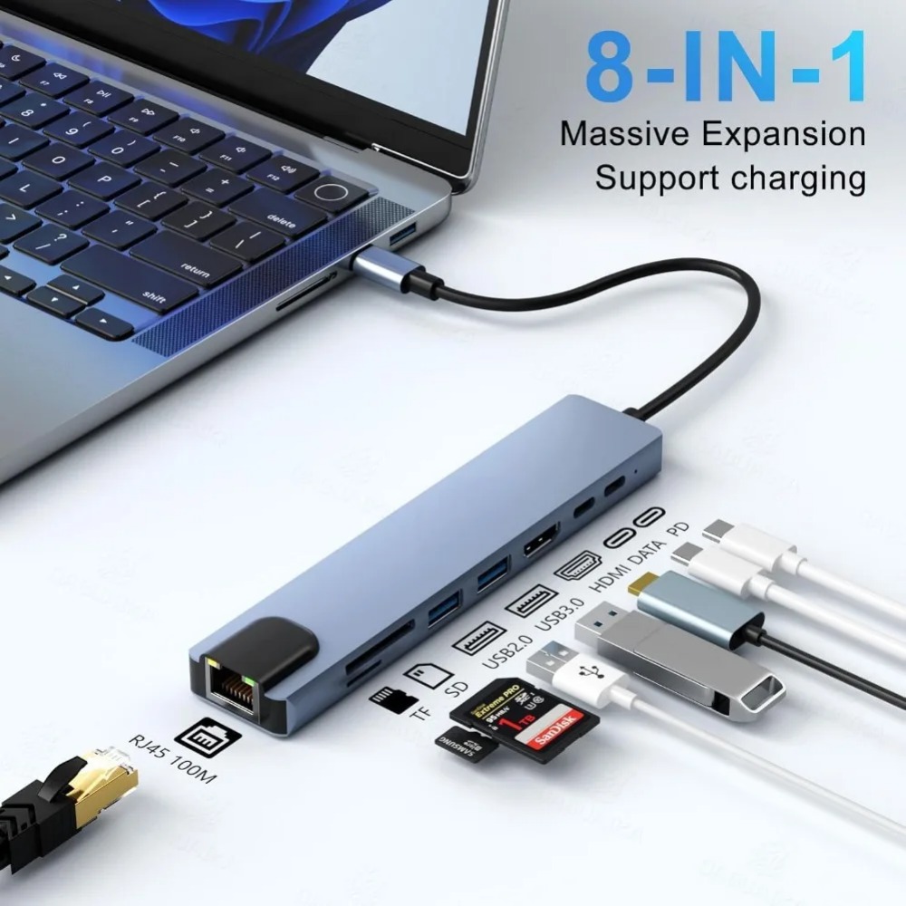 Hub USB C 8/7 in 1 con Adattat - Hdmi Adapter Tablet recensione e prezzo